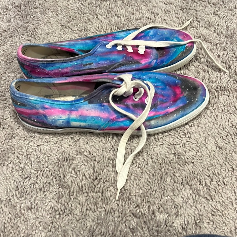 Custom Made Galaxy Tie-Dye shoes Size 7.5